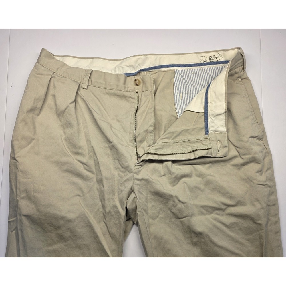 Polo Ralph Lauren Mens Size 38x29 Classic Fit Beige Pleated Chino Pants‎
